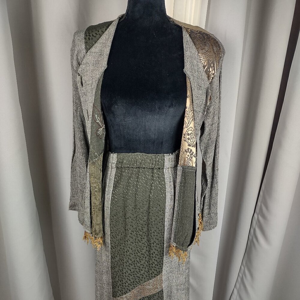 Vintage Spencer Alexis Patchwork Boho Jacket Skirt Set Cottagecore Size 6 - Picture 4 of 15